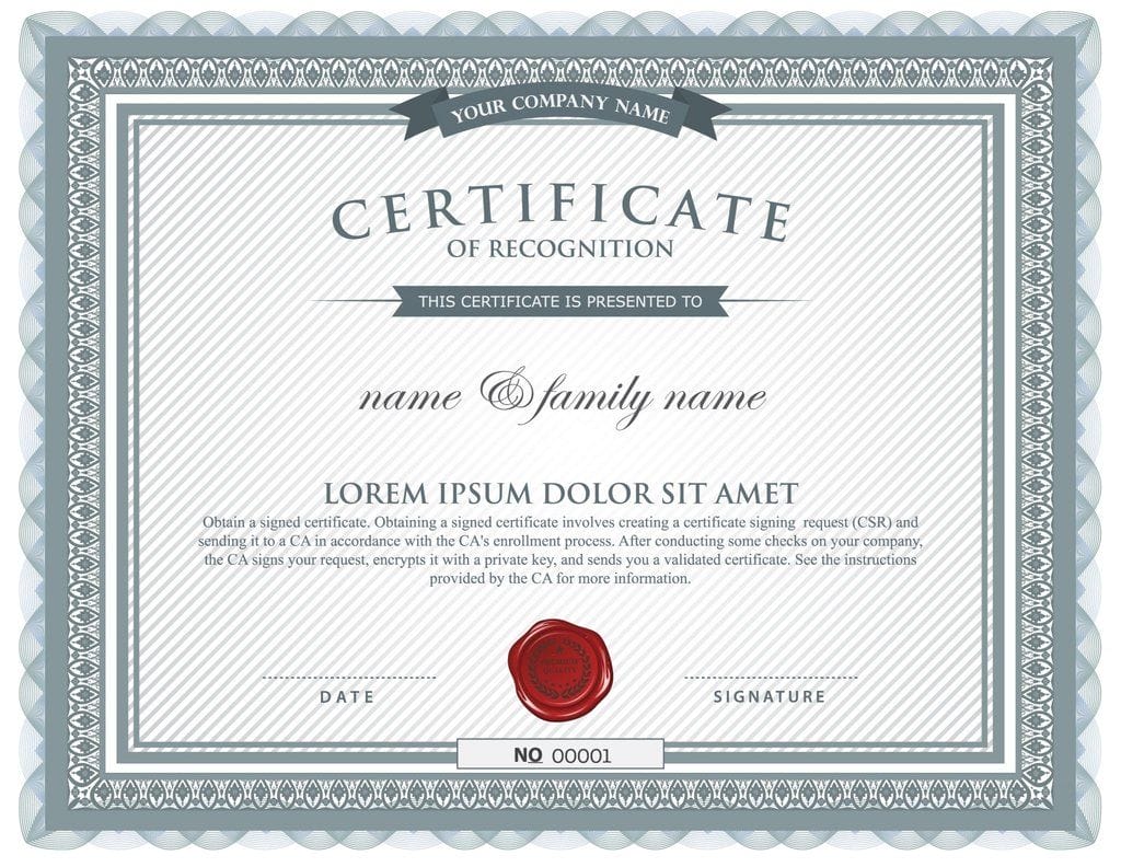 ワックスシール付きの認定証明書。日本語の学生や英会話愛好家に最適です。