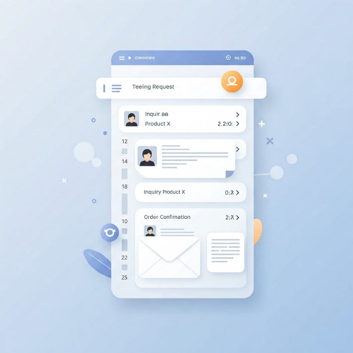 メールの書き出しテンプレートを示すイラスト