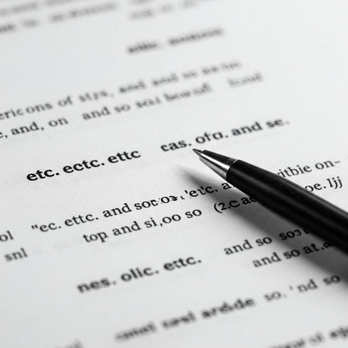 etc.が使われている文書のクローズアップ