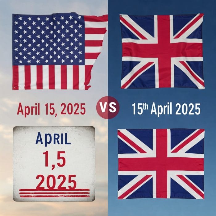 アメリカ式とイギリス式の日付表記比較イラスト