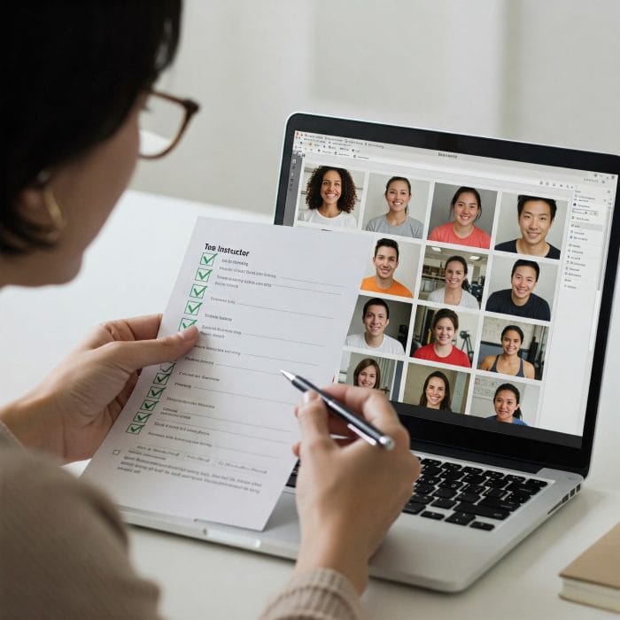 複数の講師プロフィールを比較検討している人のイメージ