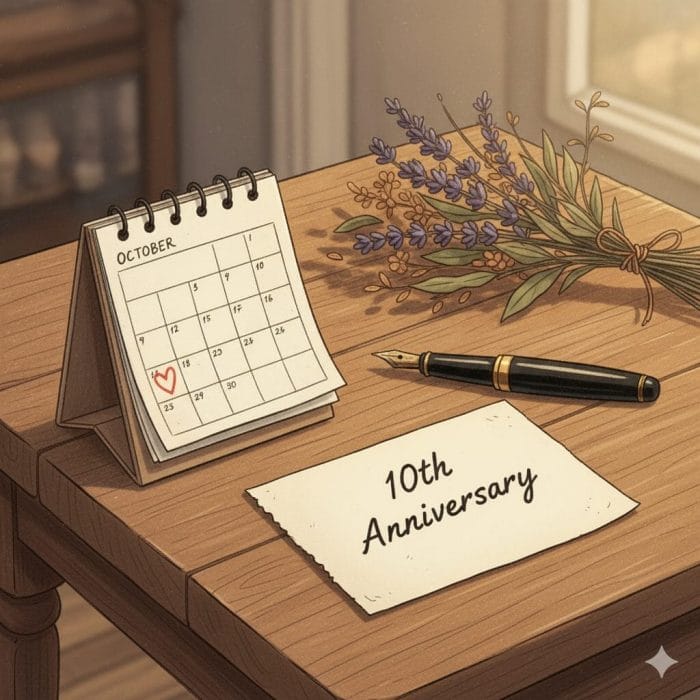 カレンダーの記念日にハートマーク