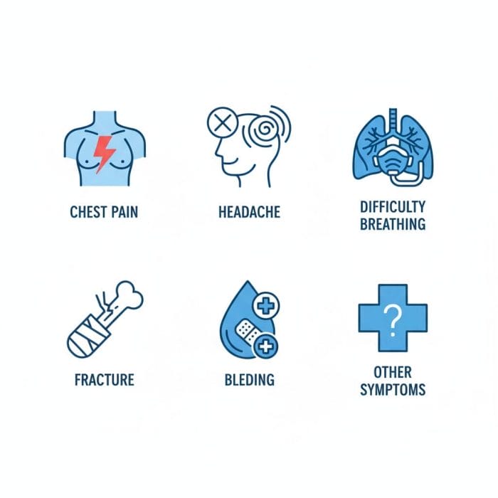 様々な症状を示すアイコンの集合